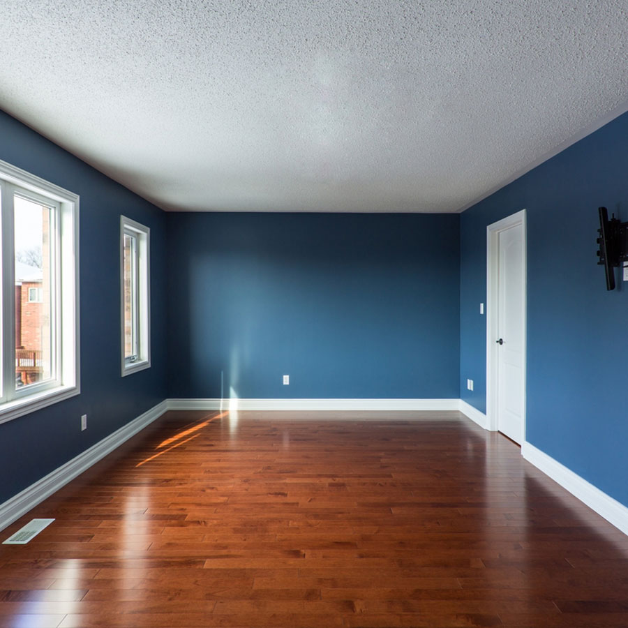 blue painted room
